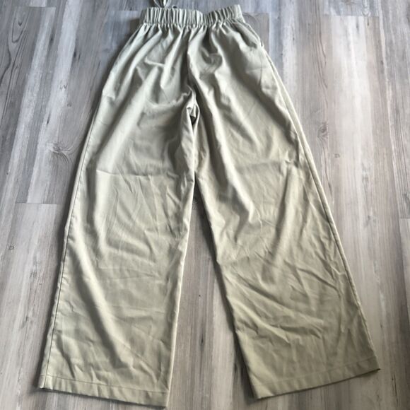 Solado Side Leg Chino Pants Light Sage Green with Tie Waist And Elastic Back XS - Picture 8 of 11